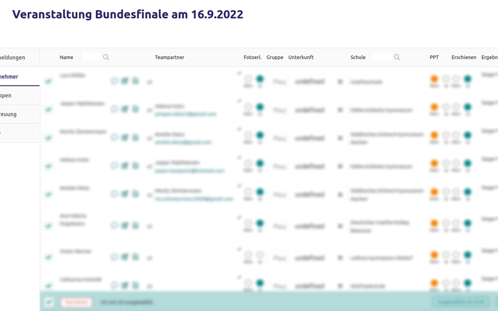 Jugend präsentiert Screenshot Backend