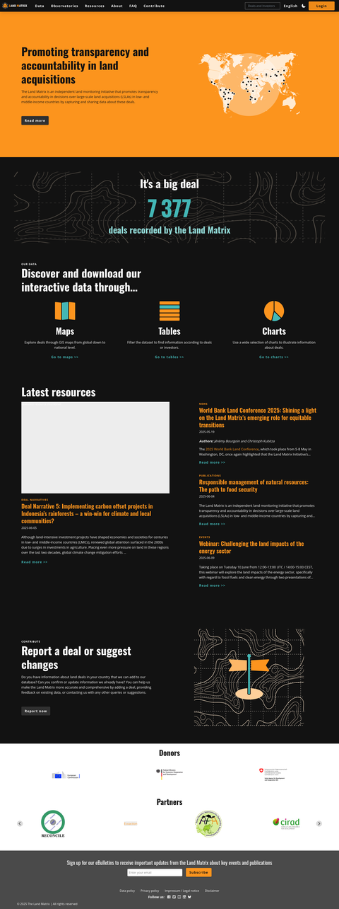 Screenshot Projektwebseite